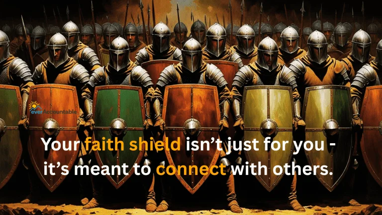 AI image of Roman soldiers with shields connected - guardrails to defeat porn using a faith shield