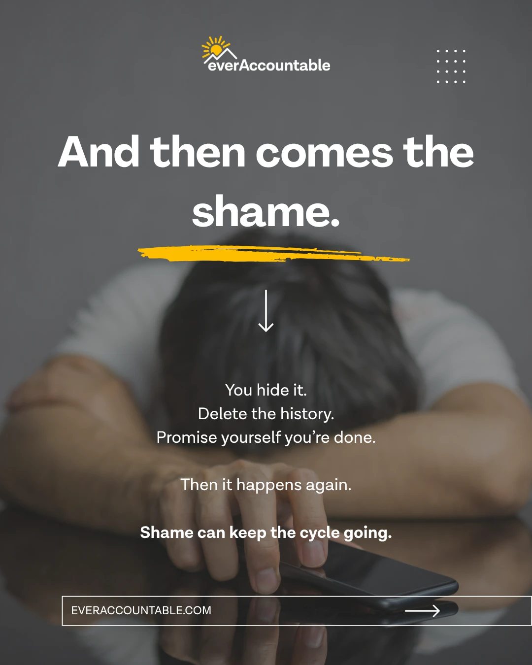 And then comes the shame - hiding, deleting history, and promising to stop can keep the compulsive porn use cycle going - Ever Accountable